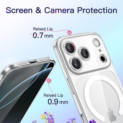 Роскошный прозрачный чехол для телефона Magsafe для iPhone 17 Pro Max 17 Pro, не желтеющий, прозрачный, жесткий ПК, бампер, защитная крышка, чехол