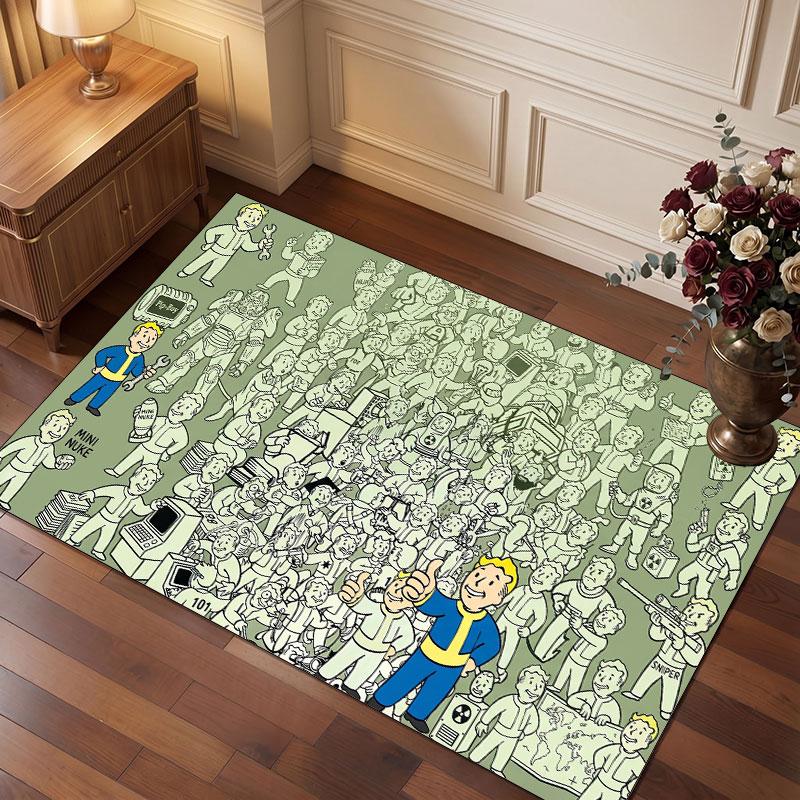 Fallout Vault Boy Rug Soft Thick Non Slip Floor Carpet for Bedroom Living Room Home Decor