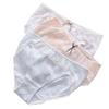 Laisve Cotton Panties Ruffles Shorts Set of 3 Large Size Underwear Student Shorts Cotton Lace Ruffles Blue Orange White L 100% Women's