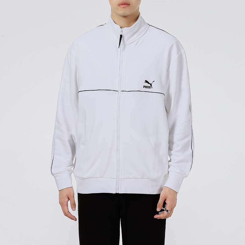 Puma Бег Тренировки Дышащая Спортивная Куртка Стойка Воротник Мужские Куртки Белые 531706-02