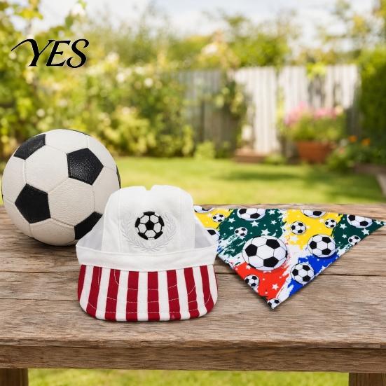 Lightweight Pet Hat Football Hat, Breathable Dog Baseball Cap, Adjustable Strap Cap with Ear Holes for Dogs Cats, Outdoor Sun Protection Themed