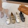 Мода Корейская Мода Квадратный Носок Ремешок на Одно Слово Мэри Джейн Одинарная Обувь Женская 2025 Новая Универсальная Ретро