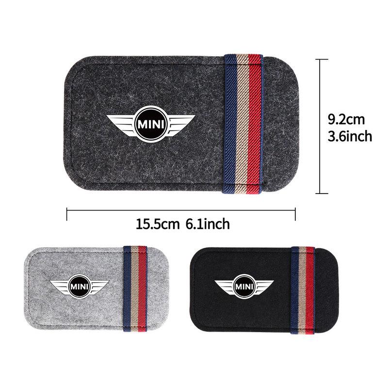 For MINI Cooper JCW WORKS R55 R56 F55 F56 R57 R58 R59 Car Sun Visor Glasses Holder Storage Bag Clip Auto Interior Accessories