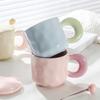 Milk Fufu Mug with Lid Spoon Cute Girl High-looking Ceramic Coffee Cup Couple Office Breakfast Cup