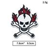 Rock Roll Embroidery Iron On Patches Punk Style Cloth Appliques Hard Rock Heavy Metal Music Emblem Black Skull Emblem for Jacket