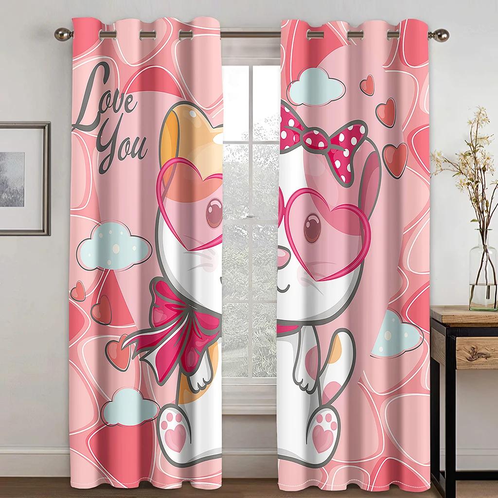 3D Современный милый мультяшный кот ребенок высокая затемняющая оконная штора разные стили мультяшного узора спальня гостиная затемняющая штора