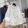 Early Autumn Plus Size Women S Hooded Long Sleeve Solid Thin Sheer Casual T Shirt Sweatshirt