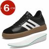 Men's 6cm Elevator Sneakers Genuine Leather Casual Loafers with Built-In Insoles Sports Comfortable Thickened Platform Footwear