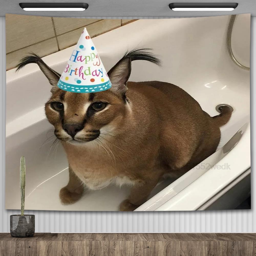 Коммунизм Флоппа Гобелен Настенный Кавайный Большой Флоппа Кот Мем Гобелены Макраме Эстетика Украшения Дома Вечеринка Фоны