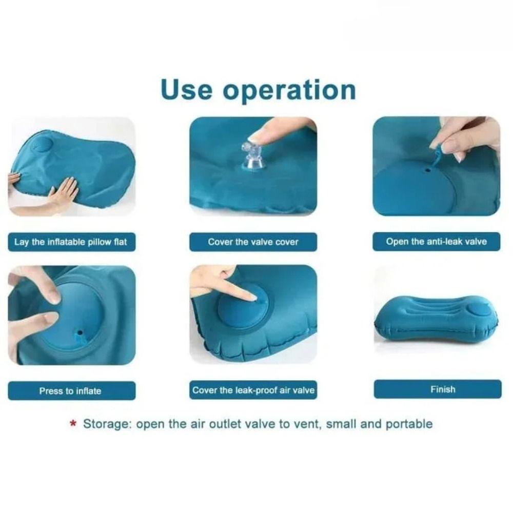 U Shape Air Inflatable Pillow Automatic Pool Pillow Travel Pillow Camping Pillow Airplane