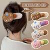 Plush Pudding Bear Large Duck Beak Hairpin Female Autumn Winter Grab Bangs Clip Disc Cute And G K5X4