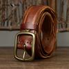 Belt Men's Retro Trendy Unique Snake Pattern Feather Edge Leather Pin Buckle First Layer Cowhide Jeans Belt
