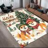 Christmas dog Home Sofa Decoration for Living Room & Bedroom, Non‑Slip Play Flannel Floor Mat for Game Room