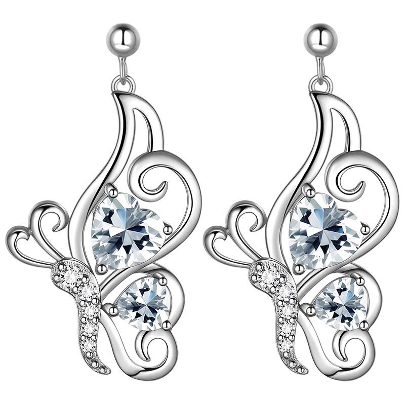 Fashionable and elegant butterfly-shaped pendant earrings Valentine's Day, Anniversary, Birthday, Wedding Party Gifts, Jewelry