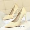 12 Color Women's Fashion 10.5CM High Heeled Satin Shallow Mouth Pointed Sexy Nightclub High Heeled Shoes