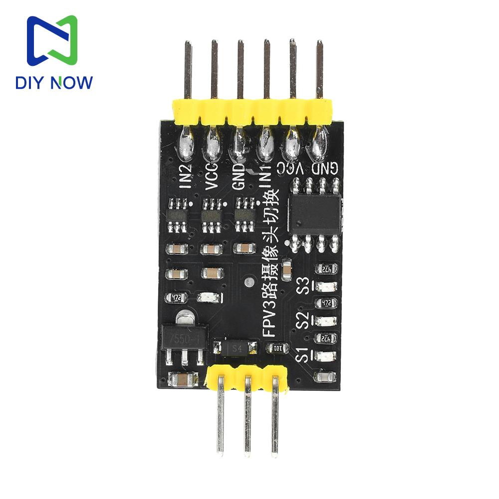 DC 5-12V 3-Channel Video Switcher Module FPV 3-way Camera Switch PWM Control Suitable for RC Aircraft and FPV Drones Monitoring