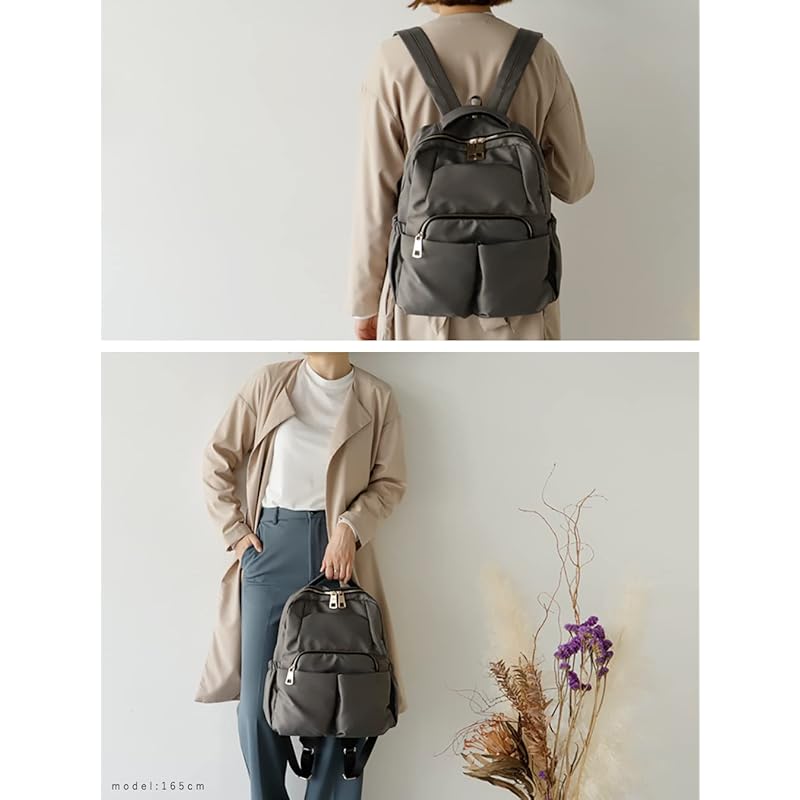 [VITAFELICE] Vita Felice 10 Pocket Nylon Backpack Ladies Vnsb-604z (gray)