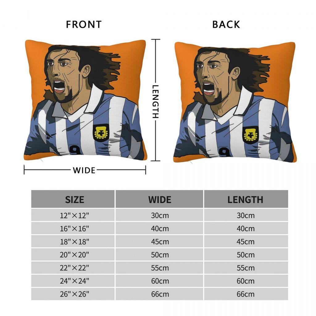 Gabriel Batistuta Square Pillowcase Polyester Linen Velvet Printed Zip Decor Home Cushion Cover