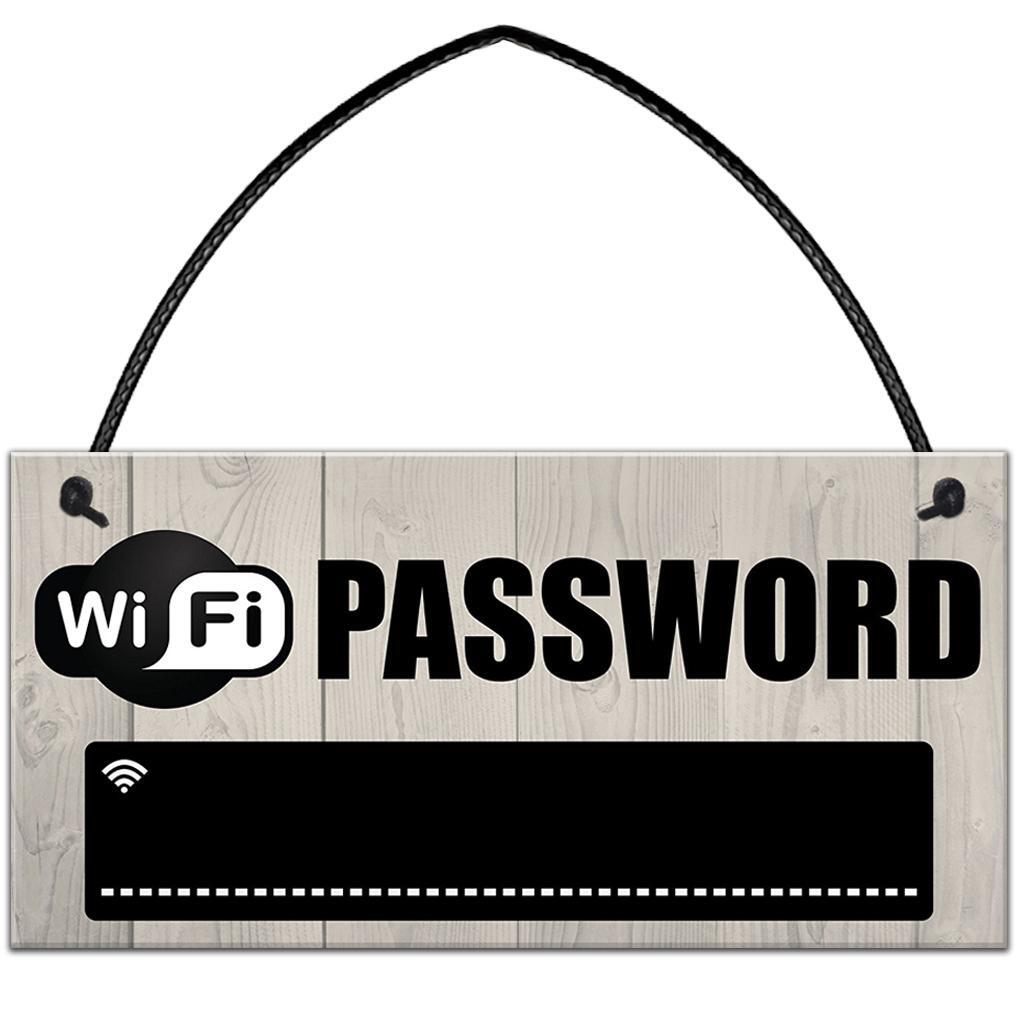 Vintage-inspired Wooden Wifi Password Hanging Sign Plaque Chalkboard for Home Hotel Look 20x10cm