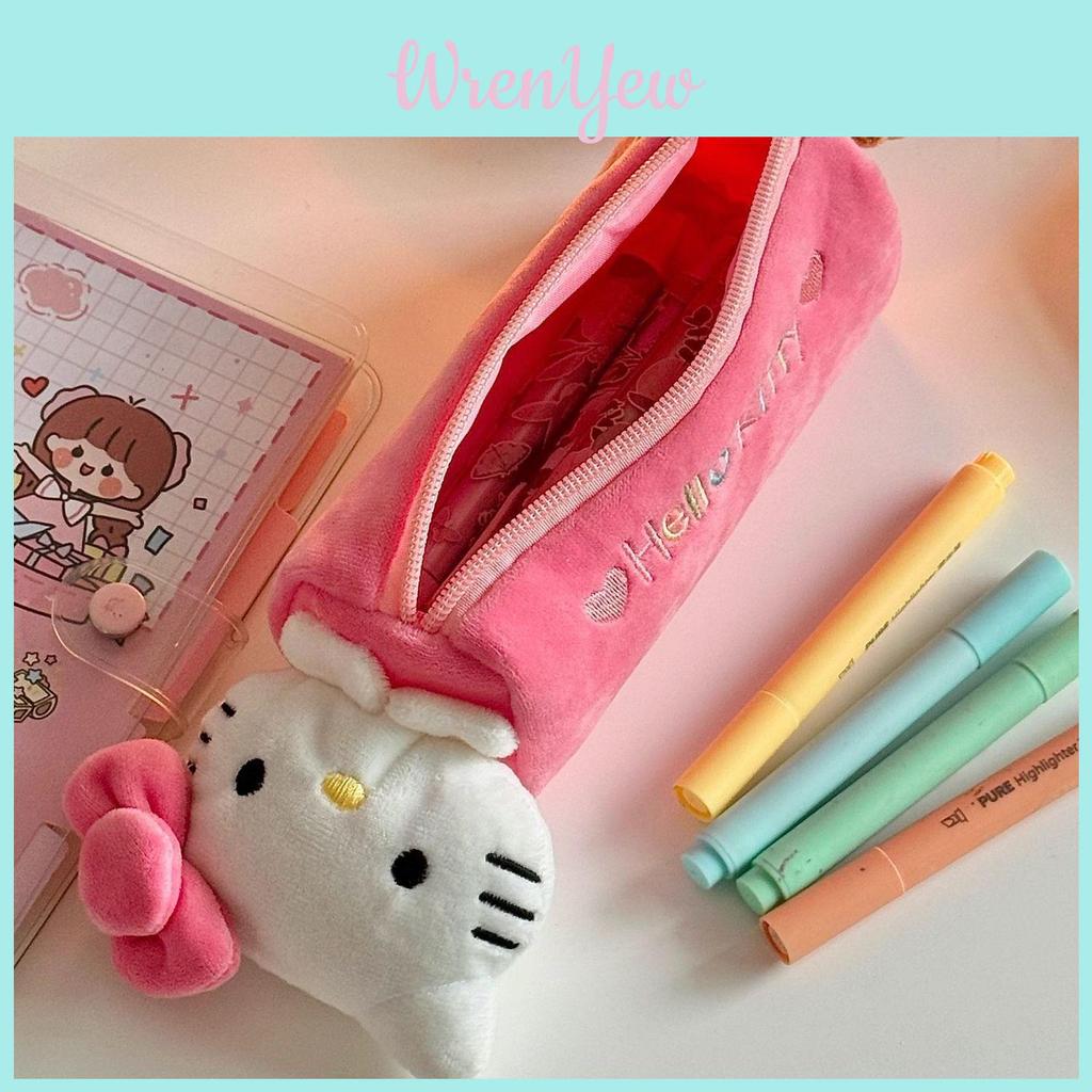 Hello Kitty Kawaii Pen Pouch With Spacious Interior For Girls And Office Supplies