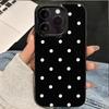 Белый чехол для телефона в горошек для iPhone 11 12 13 14 15 16 17 Pro Max 16E 17Air X XR XS Max 7 8 Plus Ударопрочный мягкий чехол