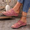 Женская обувь 2024 года, горячая распродажа, женские тапочки с открытым носком, повседневные тапочки, женские сандалии на платформе и танкетке с круглым носком, большие размеры в Риме