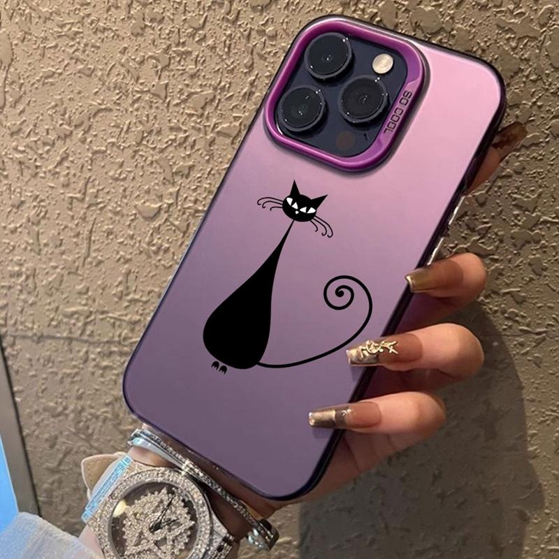 Парный черный чехол для кота для iPhone 16 Samsung A55 A35 M35 S24 Xiaomi Redmi Note 13 Pro 14C Huawei Honor 200 противоударный чехол-бампер для телефона с защитой от царапин