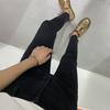 Женские укороченные джинсы-клеш с высокой талией, стрейч, стройнящие, для весны/осени 2025
