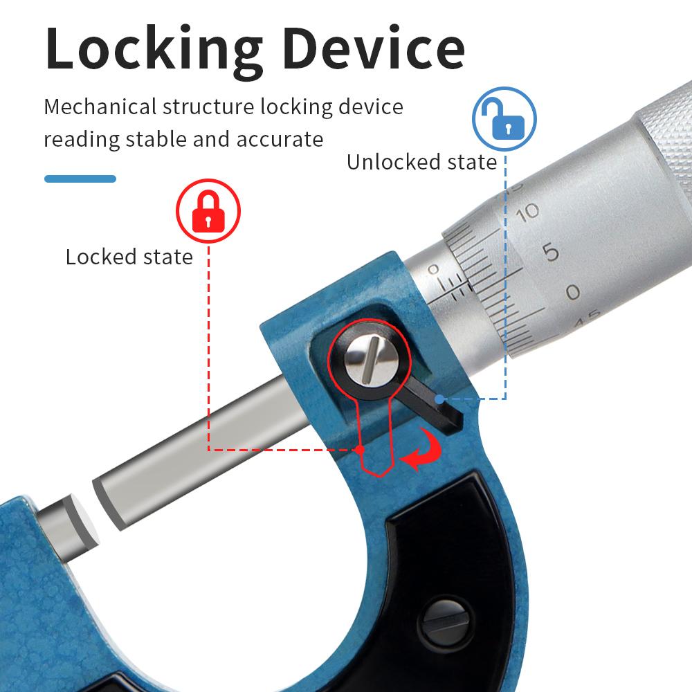 Наружный микрометр 0-25 мм 0,01 мм прецизионный калибр штангенциркуль метрический микрометр точный измерительный инструмент