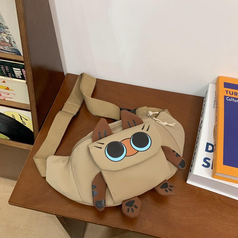 Сумка на груди с изображением кошки, женская сумка через плечо для улицы, сумка для мобильного телефона, маленькая сумка через плечо для девочек