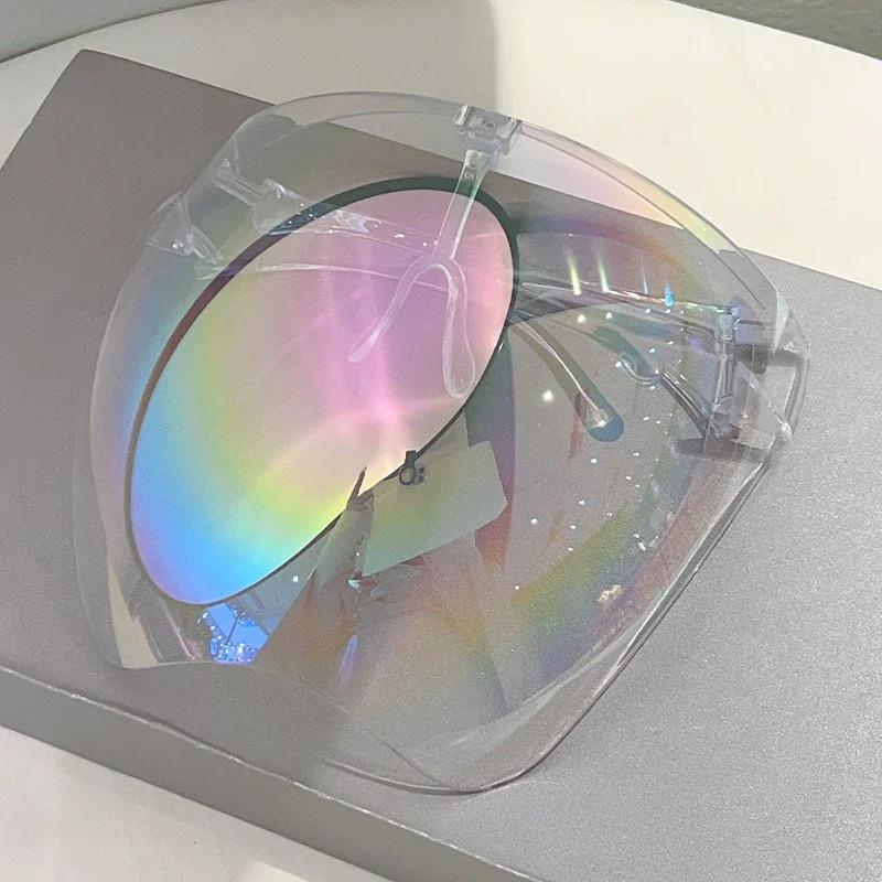 Огромные солнцезащитные очки для занятий спортом на открытом воздухе Женские Мужские Винтажные Солнцезащитные очки Панк Большие Защитные Обтекаемые Маска Велосипедные Очки УФ