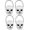 Halloween Candy Bucket Pot Plastic Witch Skeleton Cauldron Holder Home Party Decoration Props Kettle Skull Mini Buckets Kids Toy