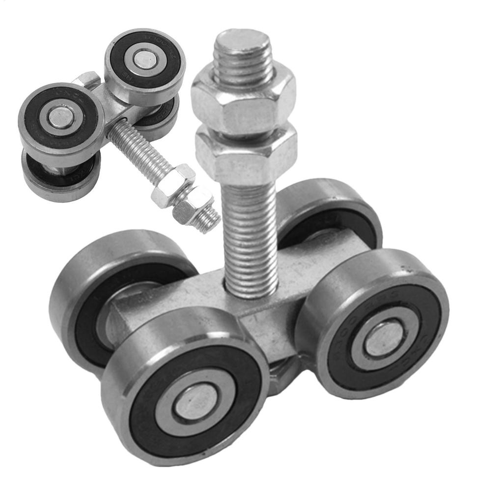 Подвесное скользящее колесо для трека Ролики для амбарной двери 4-колесная тележка Ролик Сверхпрочная подвеска для раздвижной двери Инструмент для экономии труда