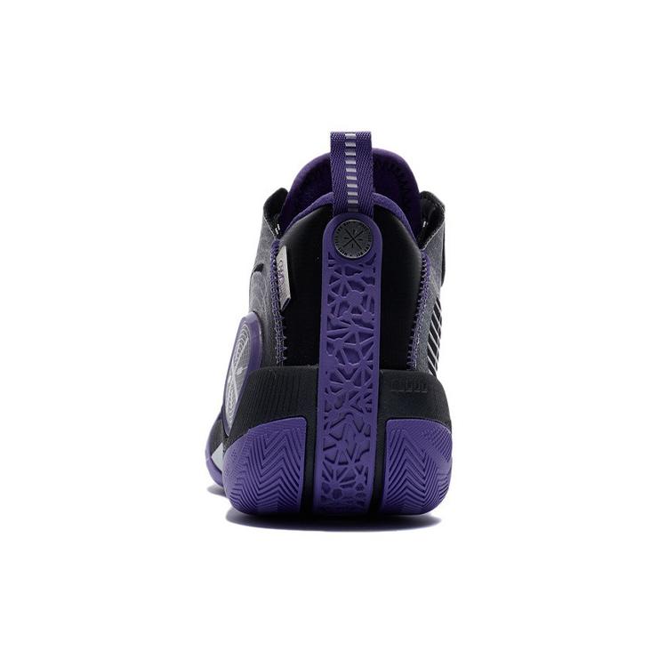 Li Ning Shadow 3 Амортизирующие Скользкие Устойчивые к истиранию Низкие Баскетбольные Кроссовки Мужские Черно-Фиолетовые ABPR049-5