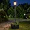 Outdoor Solar Garden Light With Planter 2 Brightness Modes 100 50 Lm Ip44 Automatic On Off Black
