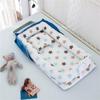 Luddy Crib Newborn Bed with Pillow Foldable Portable Crib Portable Baby Gift Breathable Washable Months Bed-in-Bed Co-sleeping 0-24 White-Star
