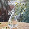 Creative Angel Glass Small Vase Transparent Hydroponic Vase Home Living Room Office Desk Decoration Small Ornament