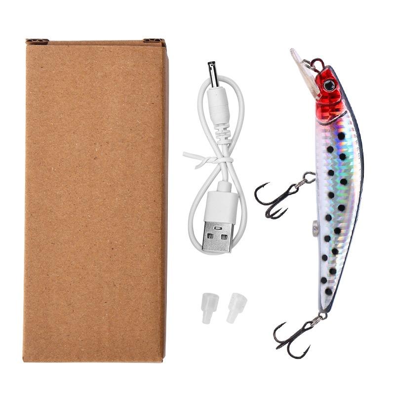 Twitching Fishing Lure Stainless Steel Artificial Hard Bait Hooks Electric USB Simulation Cross-border