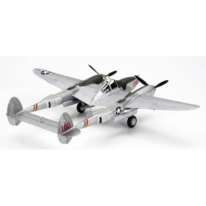 Tamiya 1/48 Masterpiece Series No.123 US Lockheed P-38J Lightning Plastic Model 61123, Pre-colored, 9.45 inches