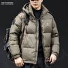 Мужская зимняя пуховая куртка с капюшоном 2025 - Толстая, теплая, модная, свободного кроя, большого размера, пуховик.