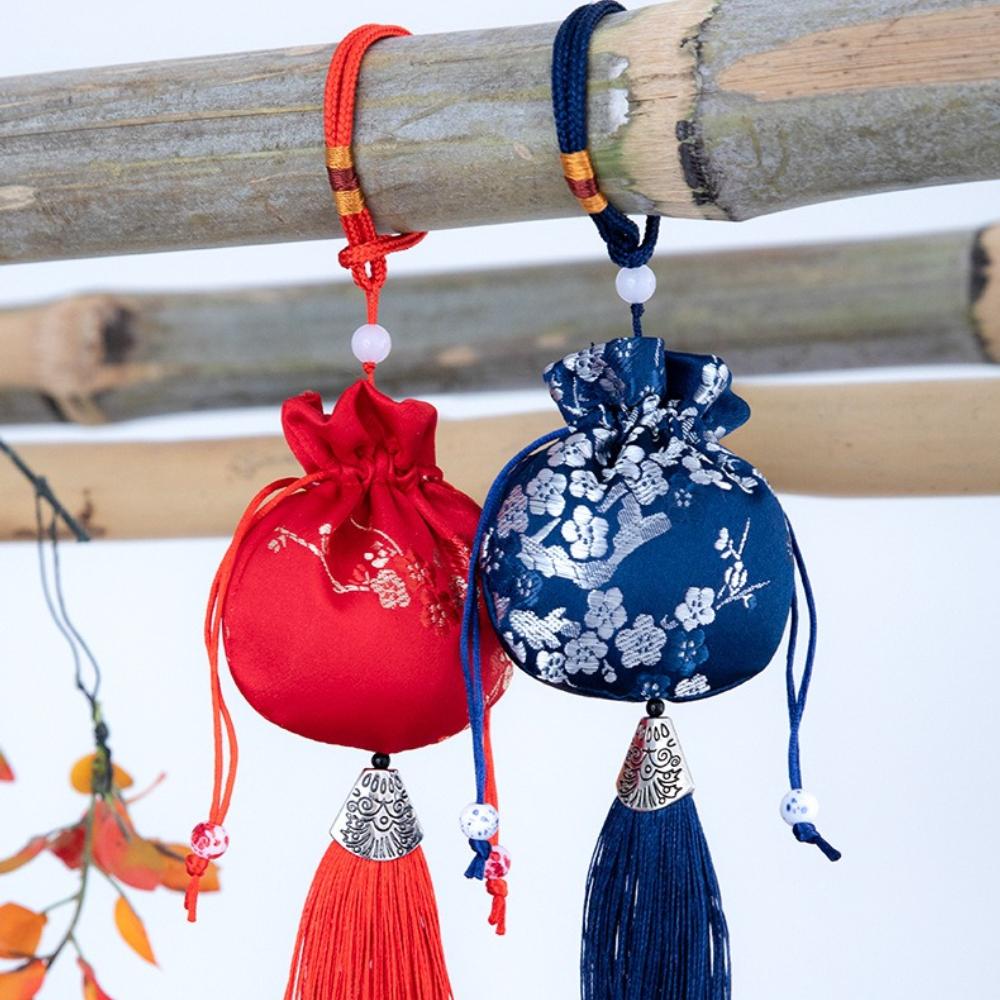 Винтажная парчовая сумка-саше Hanfu, автомобильная подвеска для интерьера, портативная сумка-саше для хранения ювелирных изделий