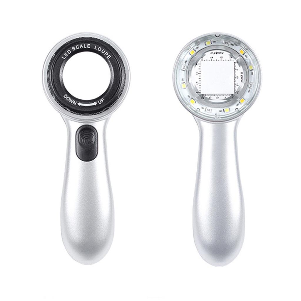 Handheld 30x Magnification Tool 4 Color Adjustable LED Light Rechargeable Battery Ergonomic Design For Detailed Item Authentication