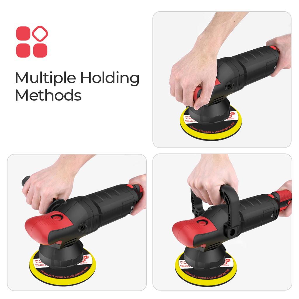 1200 Вт автомобильный буферный полировщик, 1200 Вт, 6 переменных скоростей, 600-4000 об/мин, U-образная ручка, идеально подходит для лодки