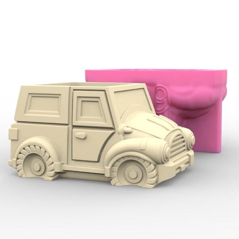 Крутые силиконовые формы-вазы в виде автомобилей DIY для изготовления бетонных кашпо для суккулентов
