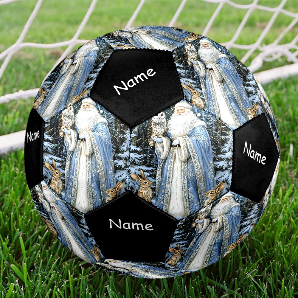 Custom Name Christmas Santa Claus Theme Size 5 Soccer Ball, Suitable for Both Indoor and Outdoor Matches, a Gift Suitable for Everyone.