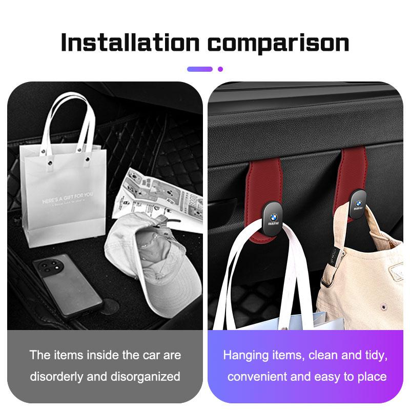 TWDG8 For BMW X1 X2 X3 X5 X4 X6 X7 3 5 7 Series E70 E90 G20 G30 G70 Car hook inside the car co-driver's glove box hanging hook Leather