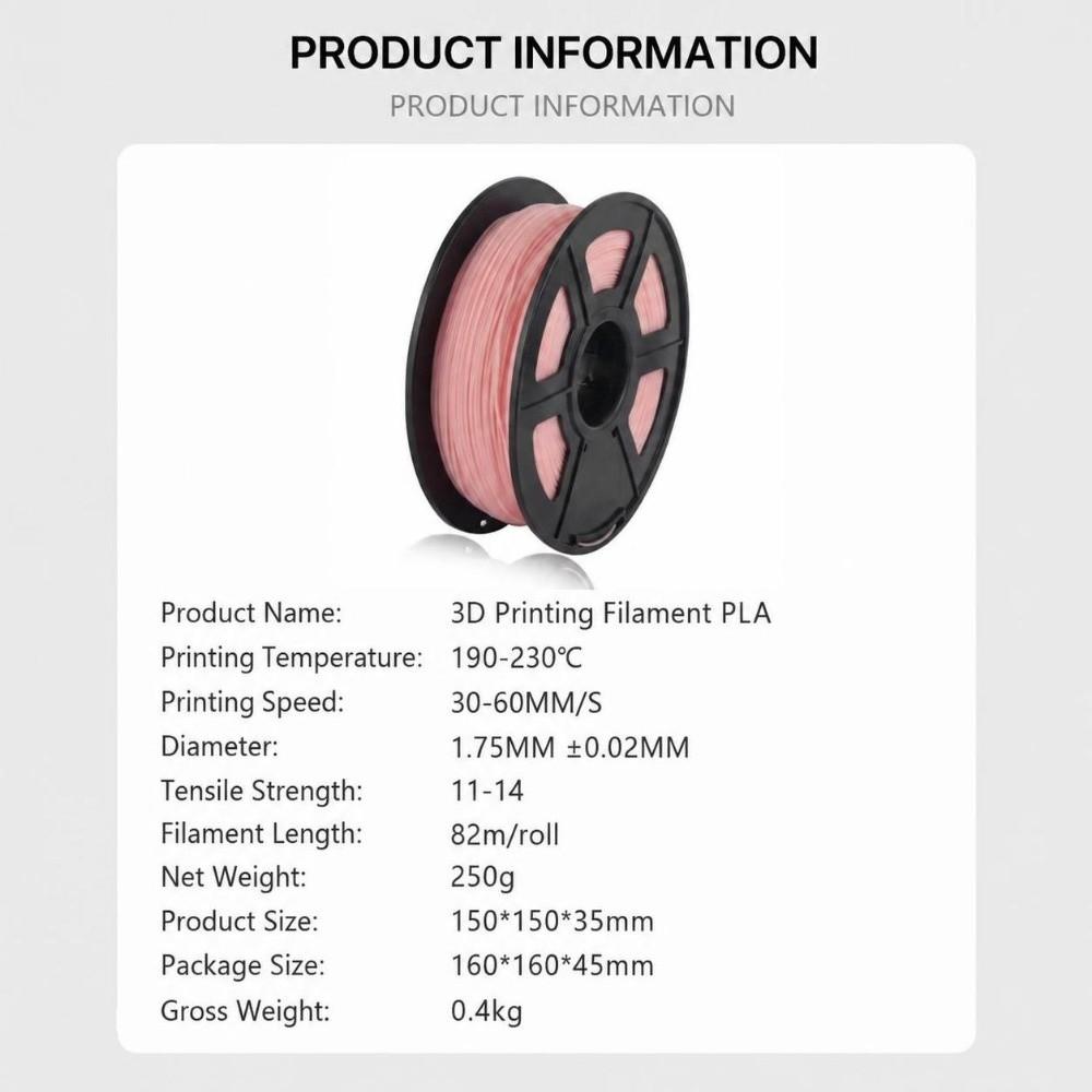 250g 3D Printing Filament 1.75mm Diameter PETG Printing Material DIY Model Making