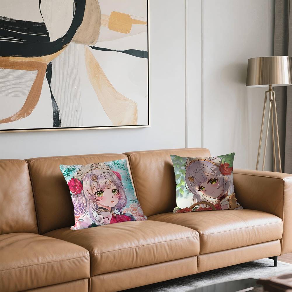 Genshin Impact N-Ноэлль Наволочка Подушка для дивана Автомобильная декоративная наволочка Рождественский подарок 40x40см 45x45см