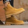 Мужские ботинки Мартин, модные желтые ботинки, прочные износостойкие ботинки с головкой и носком с инструментальной подошвой, повседневная обувь 100 мужской обуви