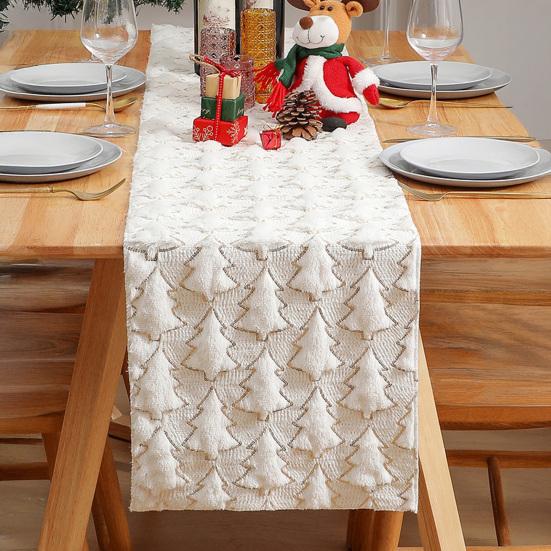 Рождественская скатерть-дорожка 3D Рождественская елка Скатерть-дорожка Утолщенная Скатерть с пайетками для праздничного дома